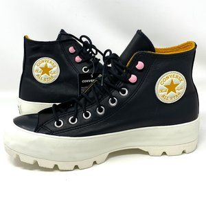 Converse Platform Sneaker Boot Women 568763C CTAS Lugged Winter Hi Black Leather